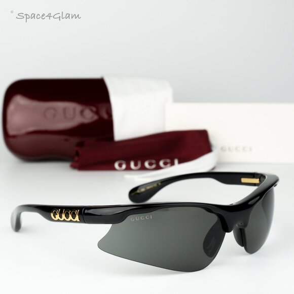 Gucci Women Sunglasses Black Grey Mask GG1774S 006 BRAND NEW